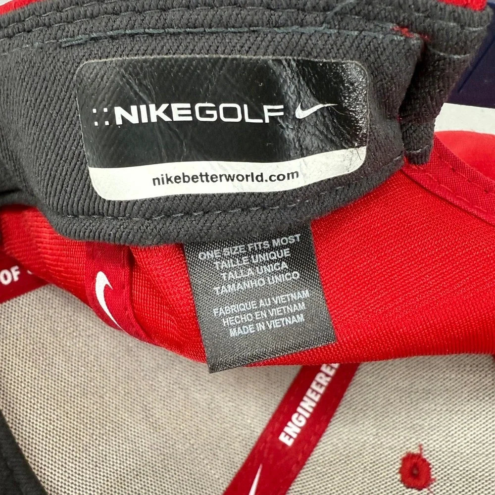 Nike Golf‎ Red Blue Snapback Hat Men's Adjustable Patch Cap Flat Brim 749956